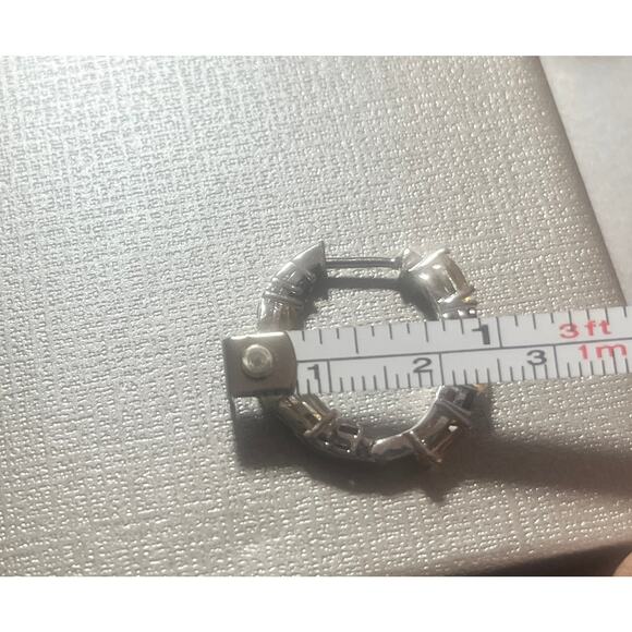 Brazilian Citrine and Rhodolite Garnet Art Deco Hoop Earrings - Picture 7 of 7